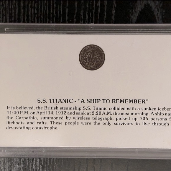 S.S. TITANIC “A Ship to Remember” Commemorative 1912 Coin Liberty Nickel - Picture 5 of 8